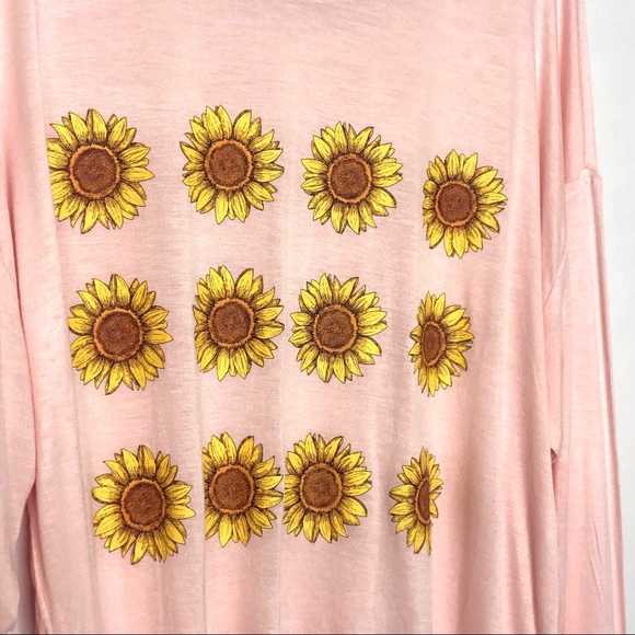Sunflower Pink Long Sleeve Graphic Tee Shirt - Picture 3 of 6